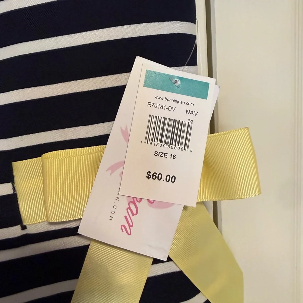 Bonnie Jean Navy‎ and Yellow Striped Dress